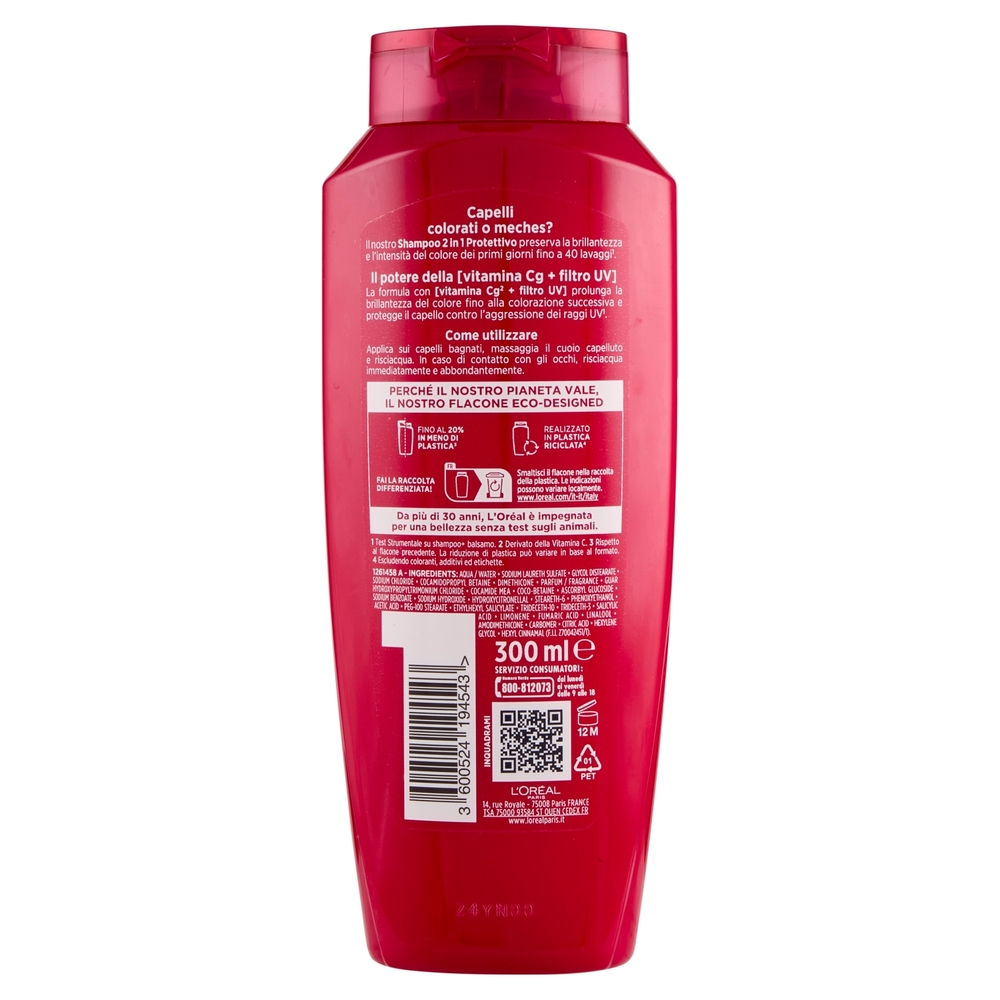 Elvive Color Vive Shampoo 2in1 Protettivo, per Capelli Colorati o Meches, 300 ml